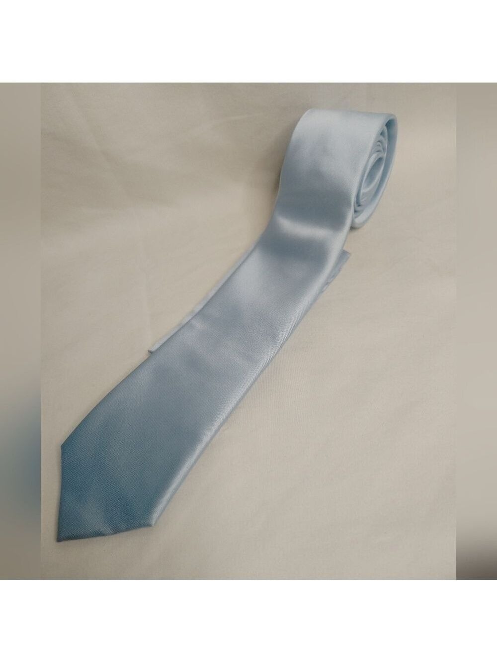New Q Brand Light Blue Men's Tie And Pocket Square Microfiber